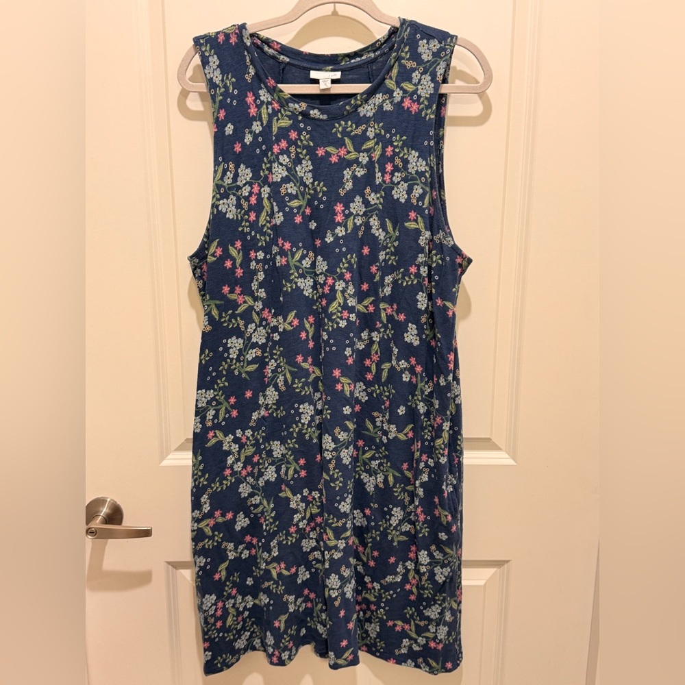 J. Jill Blue Floral Midi Dress